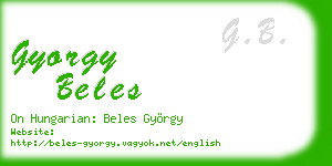 gyorgy beles business card